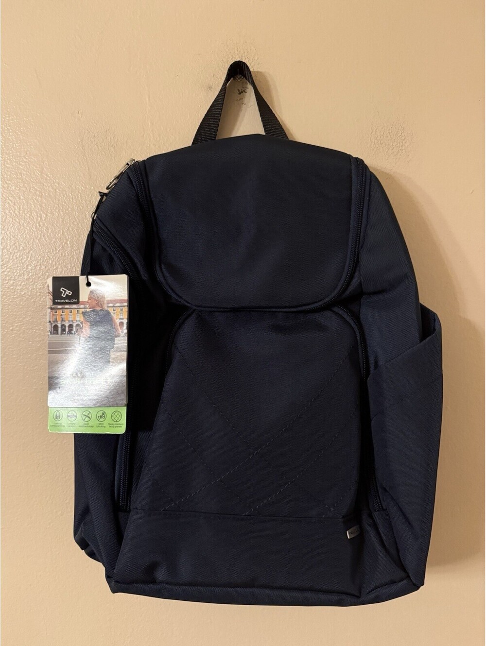 Travelon 5 Point Anti-Theft Security Backpack Black NWT